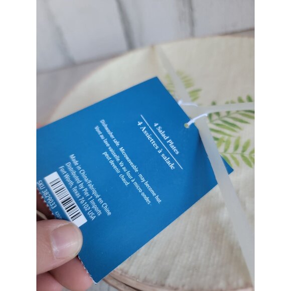 Pier 1 Imports Leaf print set for salad plate floral - Picture 3 of 5